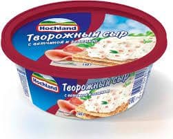 Сыр Хохланд творож.140г ван с ветч.и зеленью