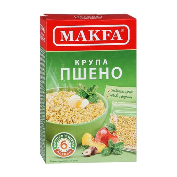 Крупа Пшено шлиф. 400г вар.пак Макфа