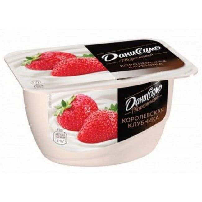 Даниссимо Продукт творож "Королевская клубника" 5,6% 130г