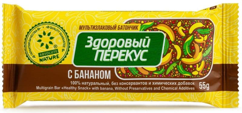 Батончик Здоровый перекус мюсли с бананом 55г