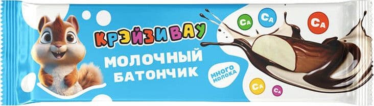 Батончик шоколад Крэйзивау с начин со вкусом ванили 18г*30