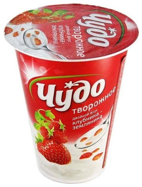 Йогурт Чудо 2% клубника земляника 290г стакан БЗМЖ