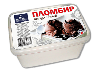 Мороженое Пломбир ШОКОЛАДНЫЙ в пакете 1 кг Кубарус[A]