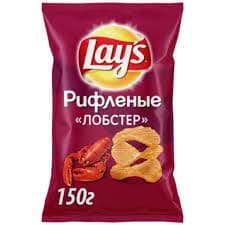 Чипсы Лэйс 140г рифленые лобстер