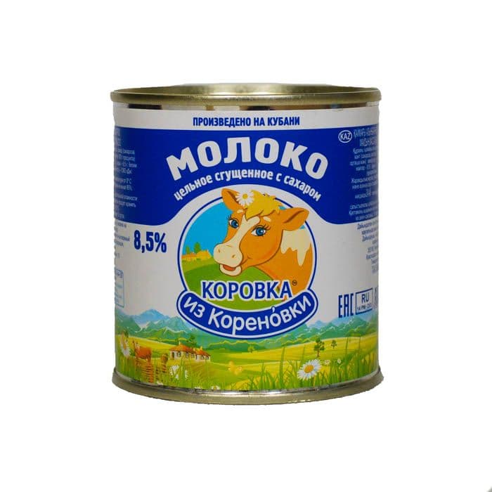 Сгущ.молоко цельное 8.5% 380г крышка ключ Кореновск
