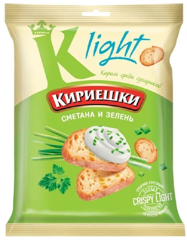 Сухарики Кириешки Лайт сливочный сыр 80г пшен
