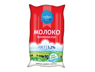 Молоко 3,2%  900мл пленка БЗМЖ  Кубарус