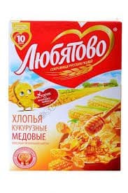 Хлопья Кукурузные медовые 250г Любятово
