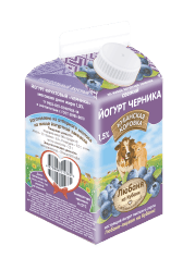 Йогурт Любаня из Кубани 1,5% черника 450г  БЗМЖ п/п