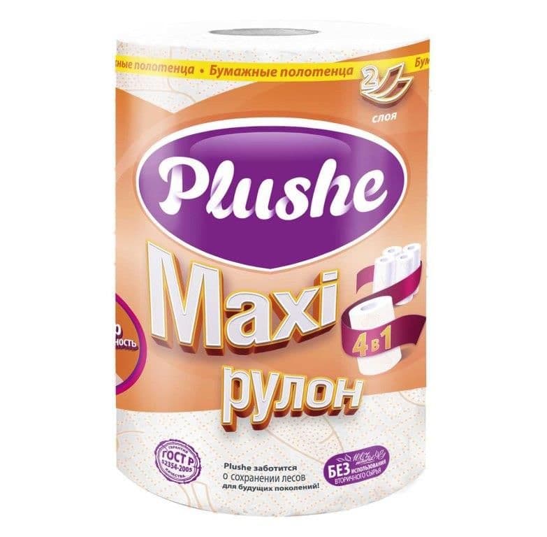 ПЛЮШЕ Полотенце Макси 40м 2сл 1рул/12