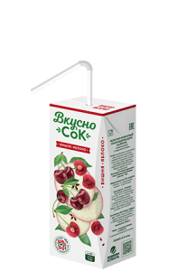 Напиток сокосод. ВкусноСок Яблочно-вишневый 0,2 л