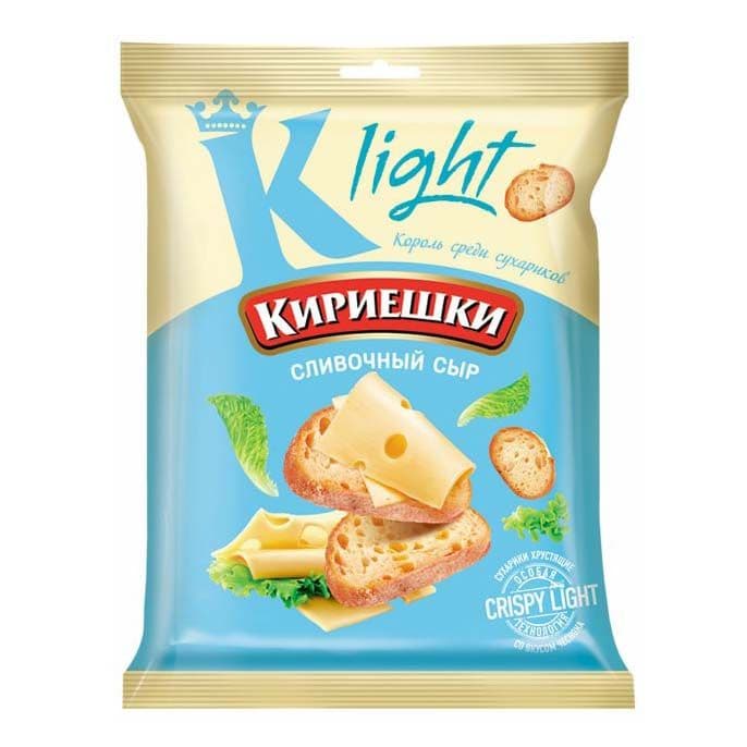 Сухарики Кириешки Лайт сливочный сыр 33г пшен