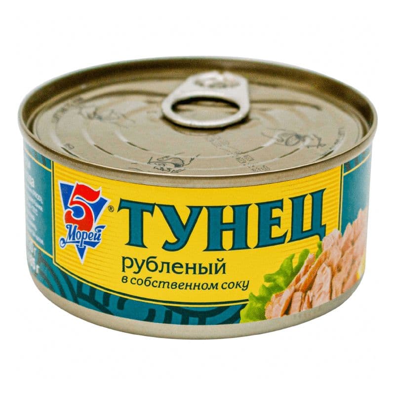 Тунец рубленный в с/с 185г с/к Пять морей