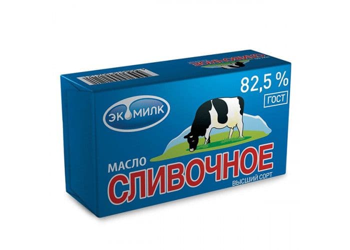Масло Экомилк с Коровой 82,5% Сливочное 330г фольга