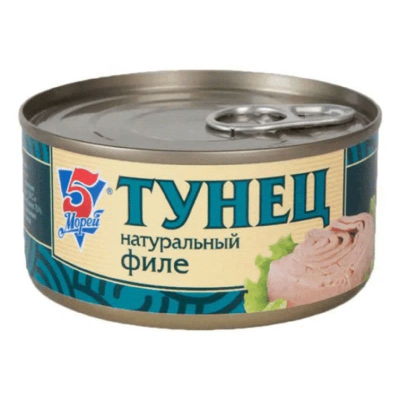 Филе тунца натур.185г Пять морей