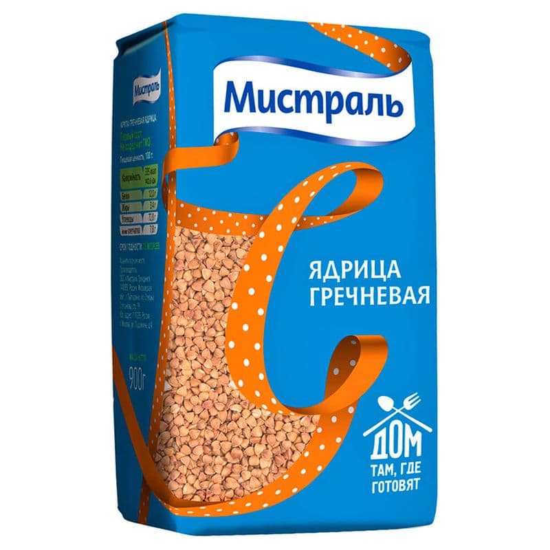 Крупа Гречка ядрица 900г Мистраль