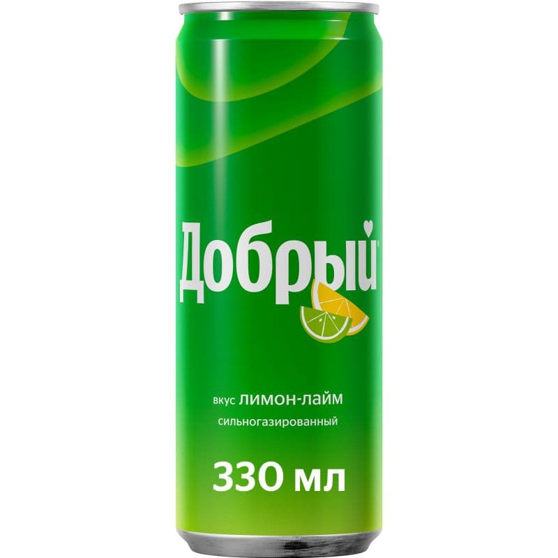 Газ вода Добрый Лимон Лайм 0,33л ж/б