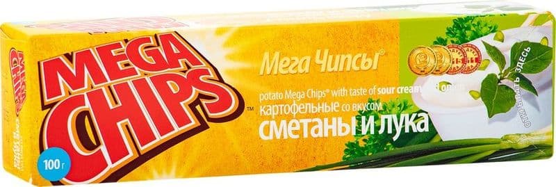 Чипсы Мега Чипсы 100г Сметана и лук