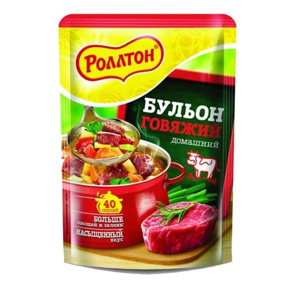 Бульон Роллтон говяжий дойпак 90г*24