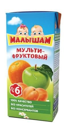 Нектар Малышам из яблок абрикосов и апельсинов неосветленный 330мл