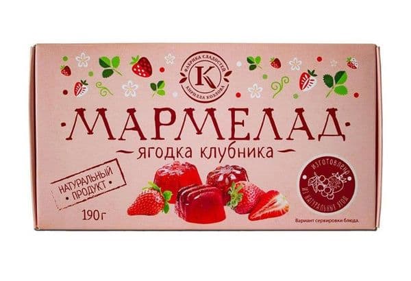 Мармелад с Клубникой 190гр Фабрика Сладостей