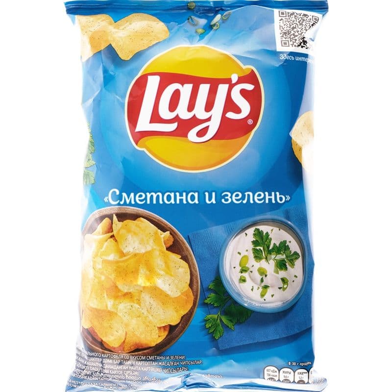 Чипсы Лэйс 37г сметана зелень