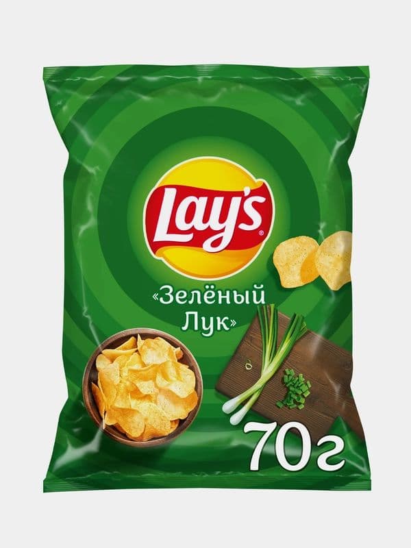 Чипсы Лэйс 70г зеленый лук