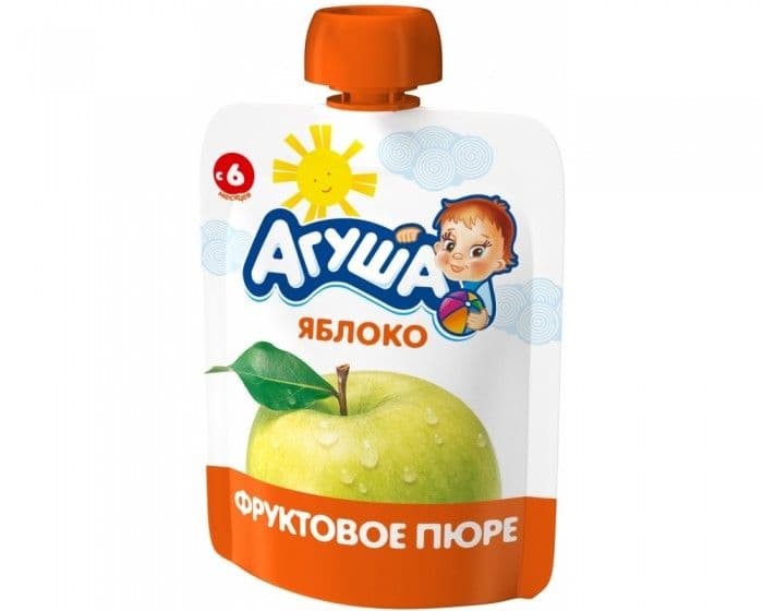 Пюре Агуша яблоко 90г дой-пак
