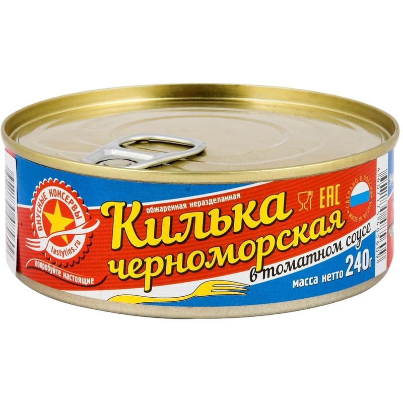 Килька обжарен.черном.в т/с 240г Пять Морей