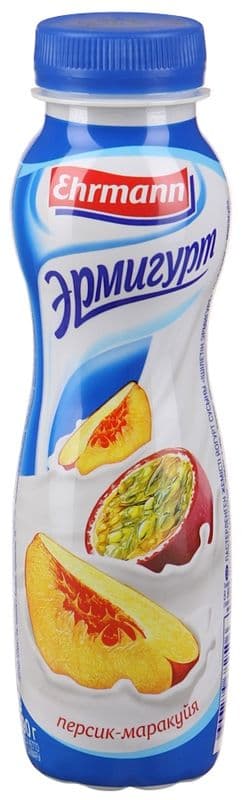 Эрмигурт йогурт питьевой персик/маракуйя пэт 420 гр