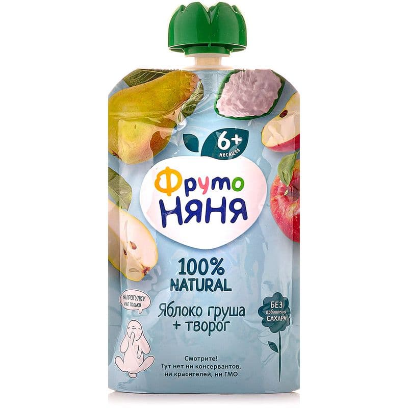 Пюре ФрутоНяня творог яблоко груша 90г