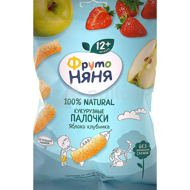 Кукурузные палочки 20г яблоко клубника Фрутоняня