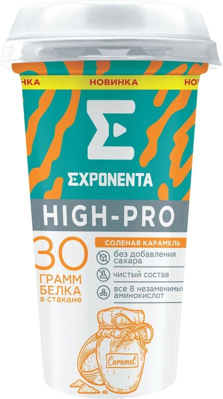 Напиток к.м. обезжир.с в.с. белка EXPONENTA HIGH-PRO со вкусом Соленая карамель 250г