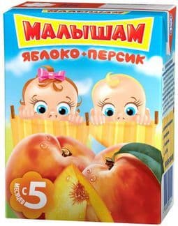 Нектар Малышам яблоко персик неосветленный 200мл Фрутоняня
