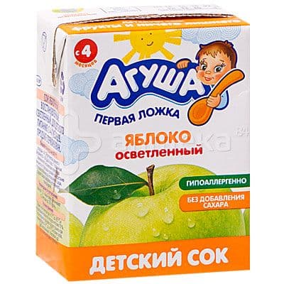 Сок Агуша яблоко осветленный 0,2л ТВА *10