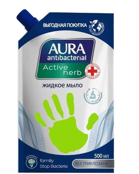 АУРА мыло жид.500мл Ромашка дой-пак