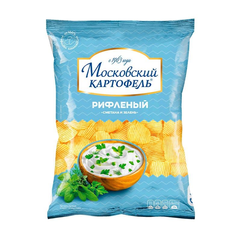 Чипсы Московский картофель 120г со вкусом зелени и сметаны