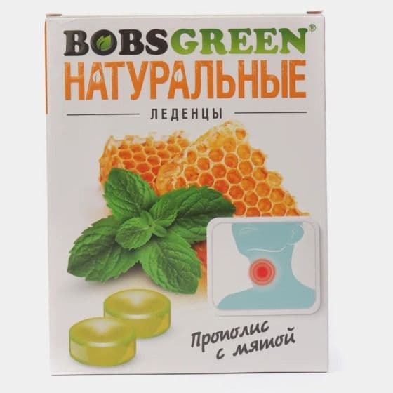 Леденцы Бобс Грин 32г прополис с мятой
