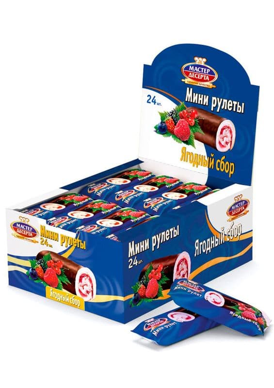Мини-рулет Мастер Десерта ягодный сбор 35г