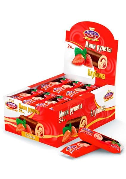 Мини-рулет Мастер Десерта клубника 35г