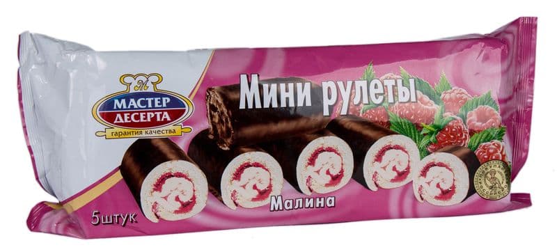 Мини-рулет Мастер Десерта малина 175г