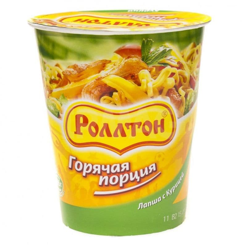 Лапша Роллтон Горячая порция курица 65г