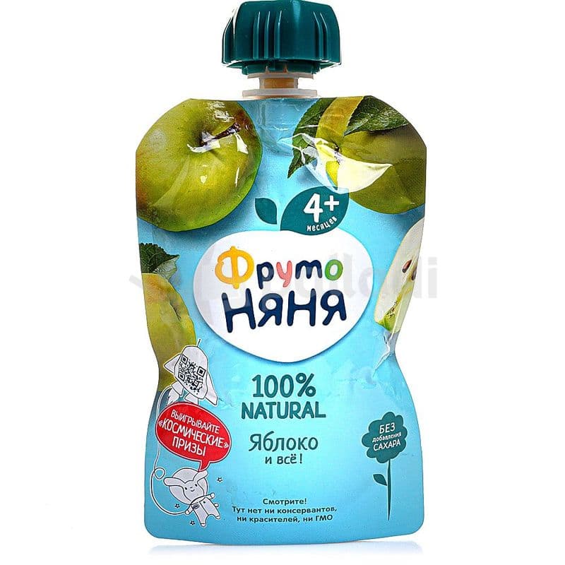 Пюре ФрутоНяня яблоко натуральное 90г