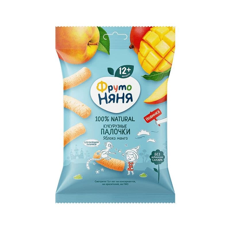 Кукурузные палочки 20г яблоко манго Фрутоняня