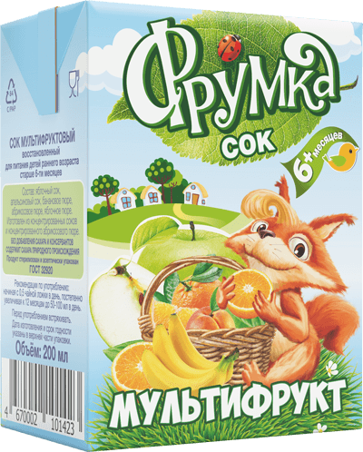 Сок Фрумка мультифрукт с мякотью 0,2л