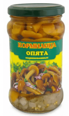 Грибы Опята маринованные 370мл с/б Кормилица