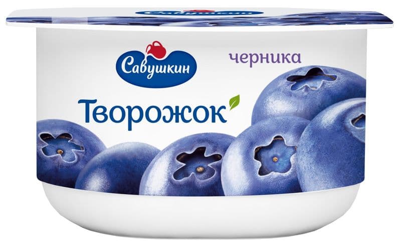 Паста творожная 3,5% черника 120г Савушкин