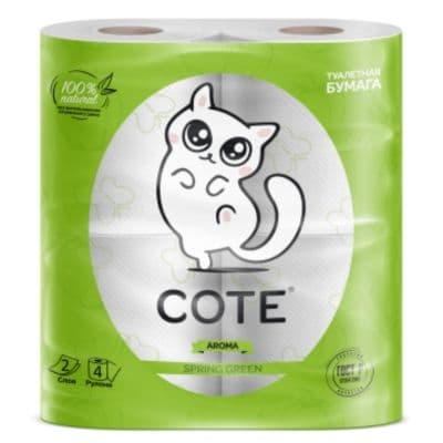 КОТЕ Туал.бумага  2слоя 4шт Спринг Грей
