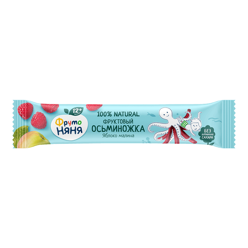 Фруктовые осьминожки ФрутоНяня из яблок и клубники 16г