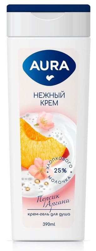 АУРА гель для душа 390мл Персик и Аргана